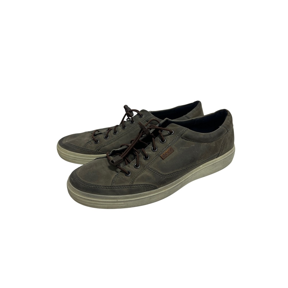 ECCO Soft 7 Mens Sneakers Dark Grey Nubuck Leather Low Top Shoes Size 45 US 11